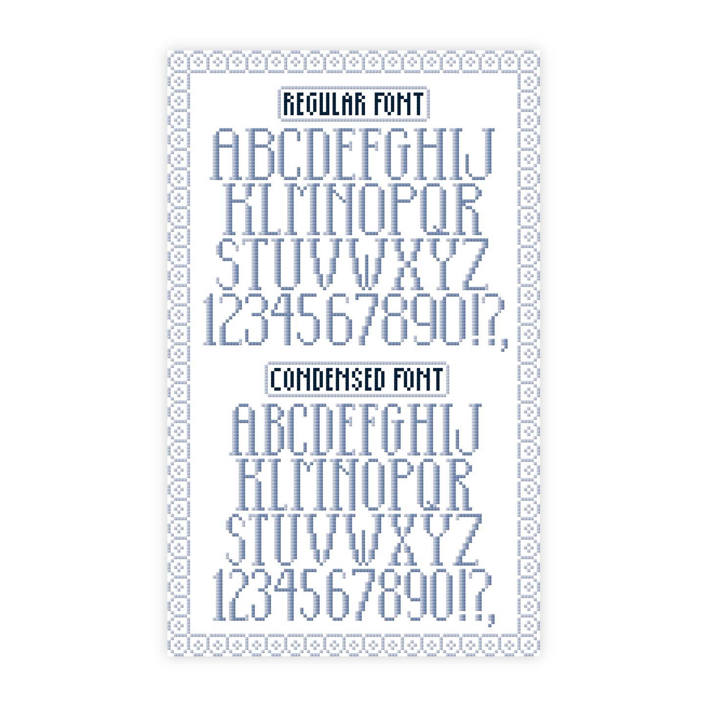 Stocking Font Chart