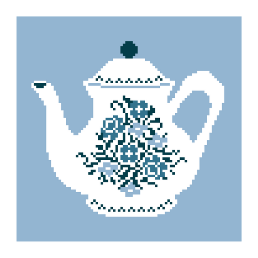Tea Pot Chart Blue