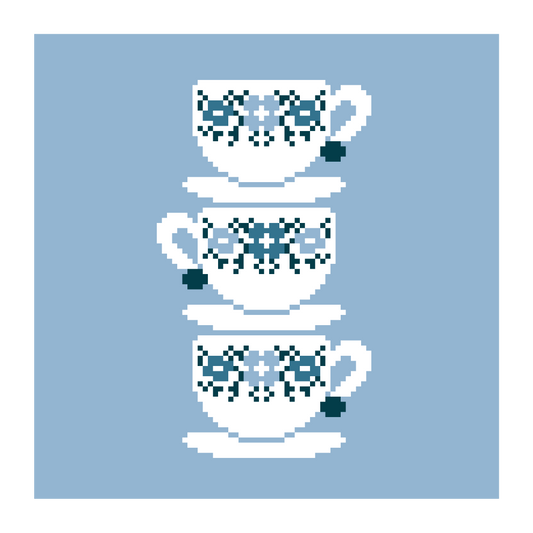 Tea Cup Chart Blue