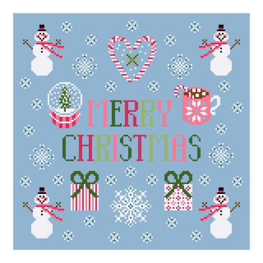 Merry Christmas Chart Blue