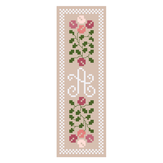Monogrammed Floral Bookmark Chart