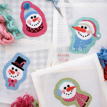 Snowman Bundle: Needlepoint Stitch Guide & Threads List