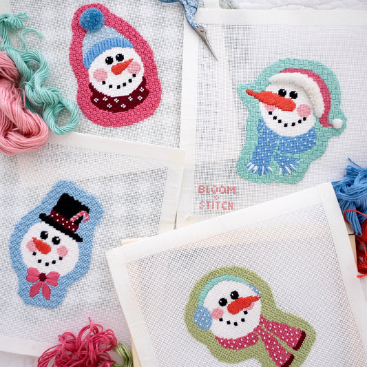 Snowman Bundle: Needlepoint Stitch Guide & Threads List