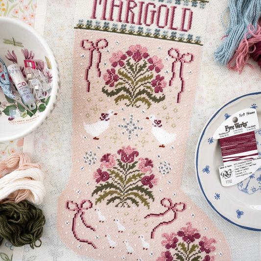 Goose Stocking: Needlepoint Stitch Guide & Threads List