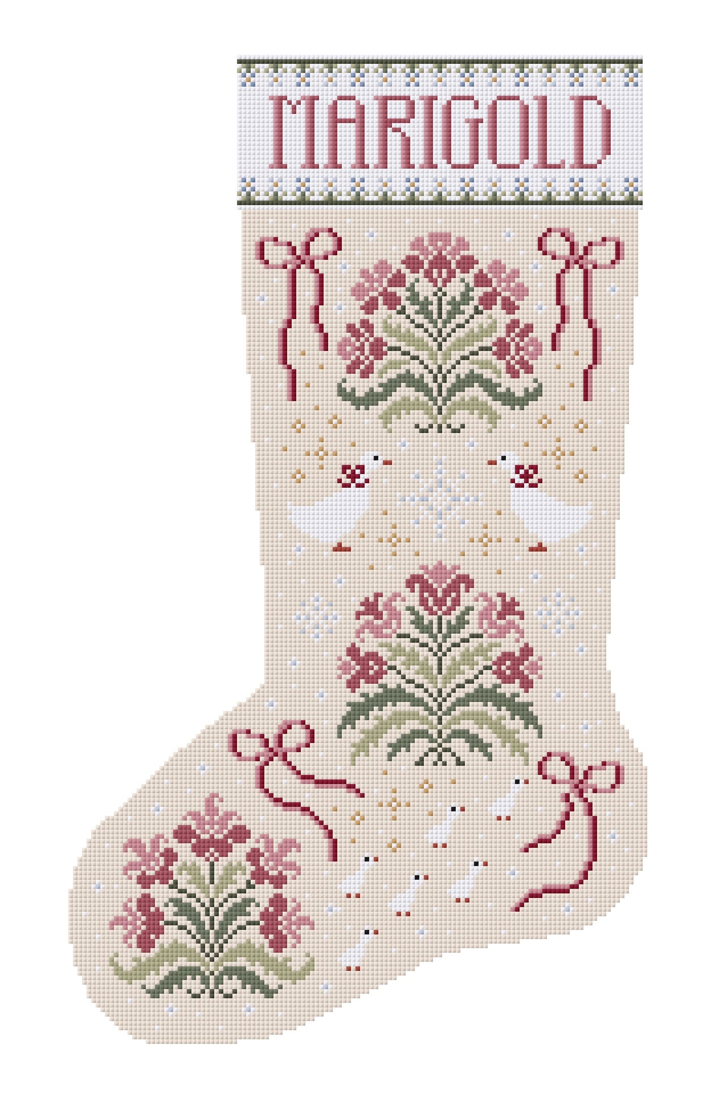 Custom Christmas Stocking Cross Stitch Pattern Kit