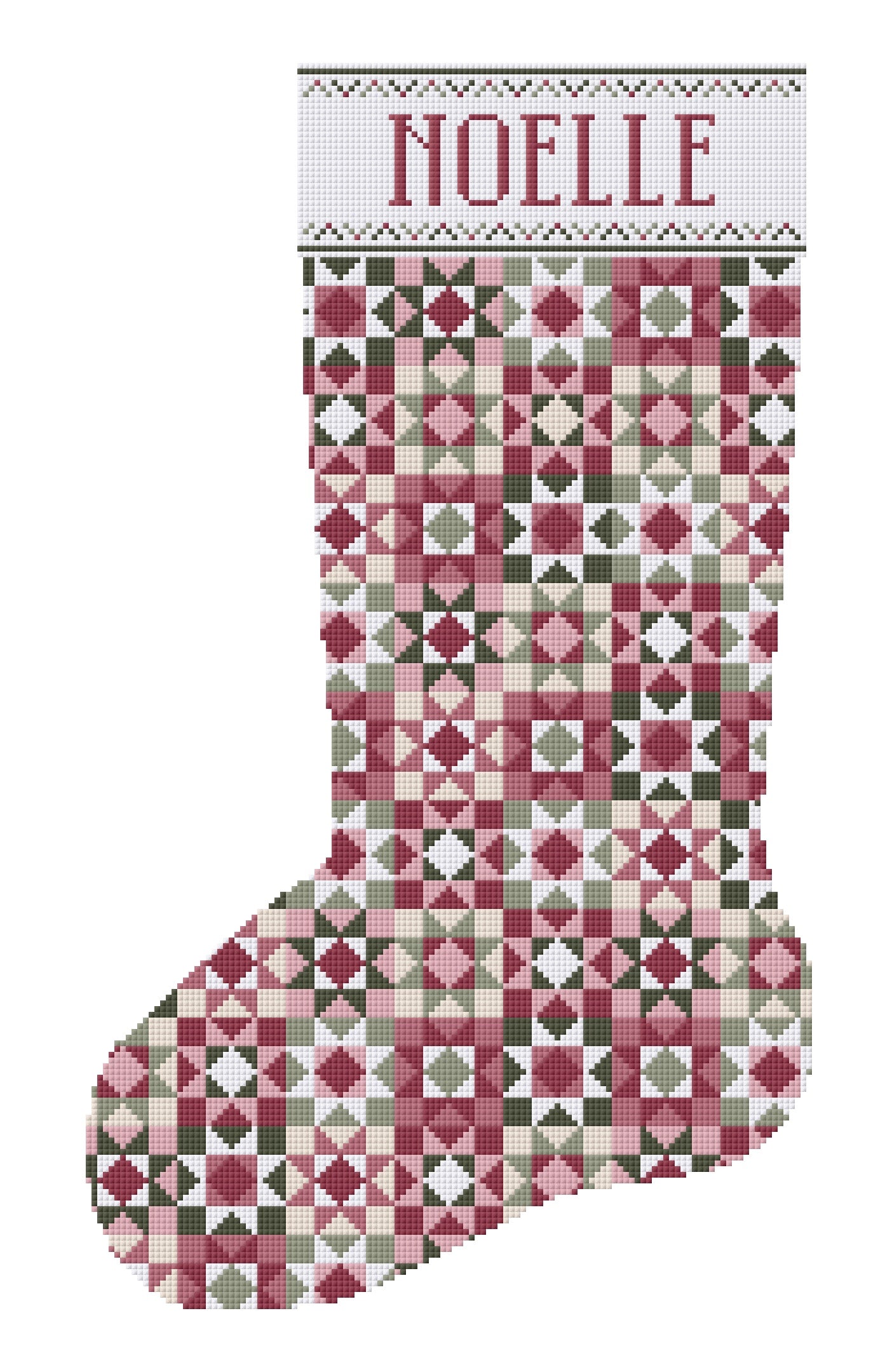 Custom Christmas Stocking Cross Stitch Pattern Kit