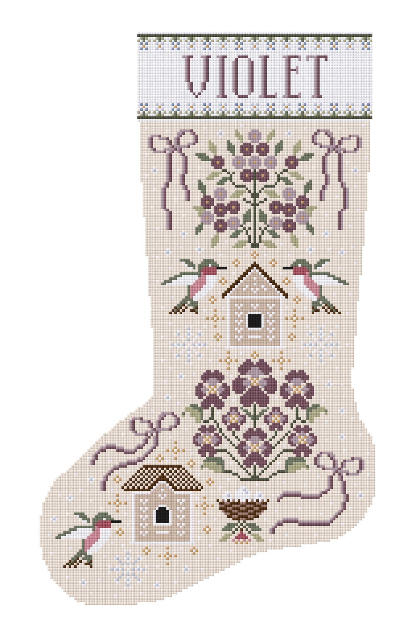 Custom Christmas Stocking Cross Stitch Pattern Kit