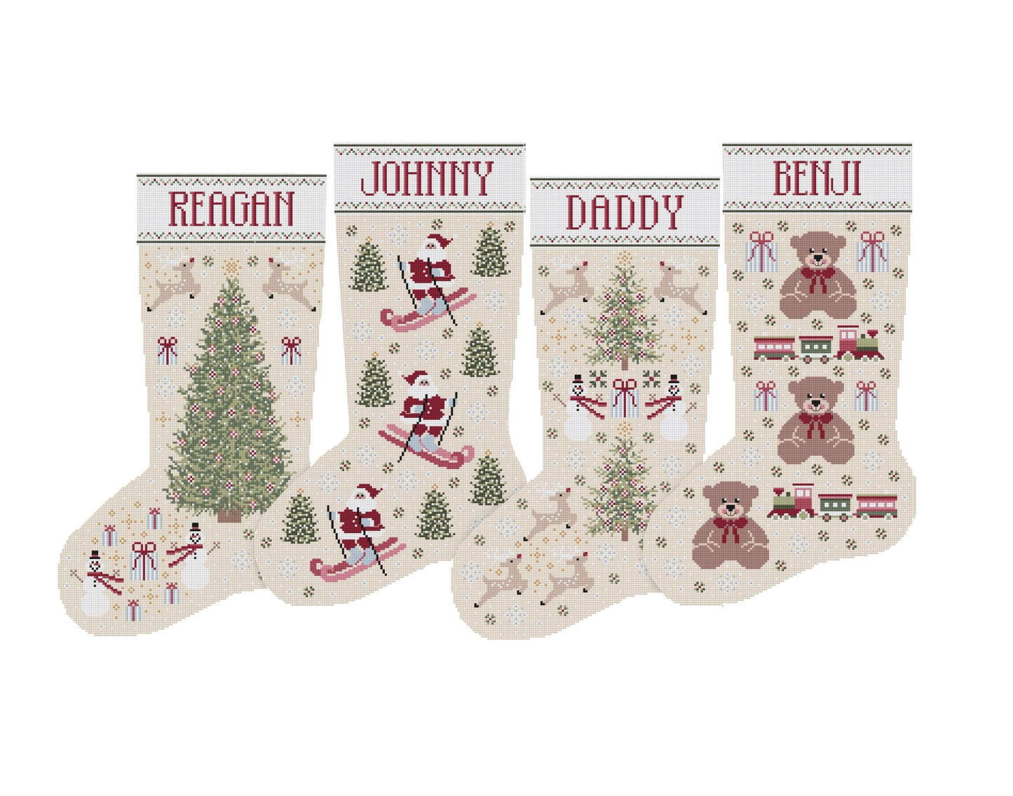 Custom Christmas Stocking Cross Stitch Pattern