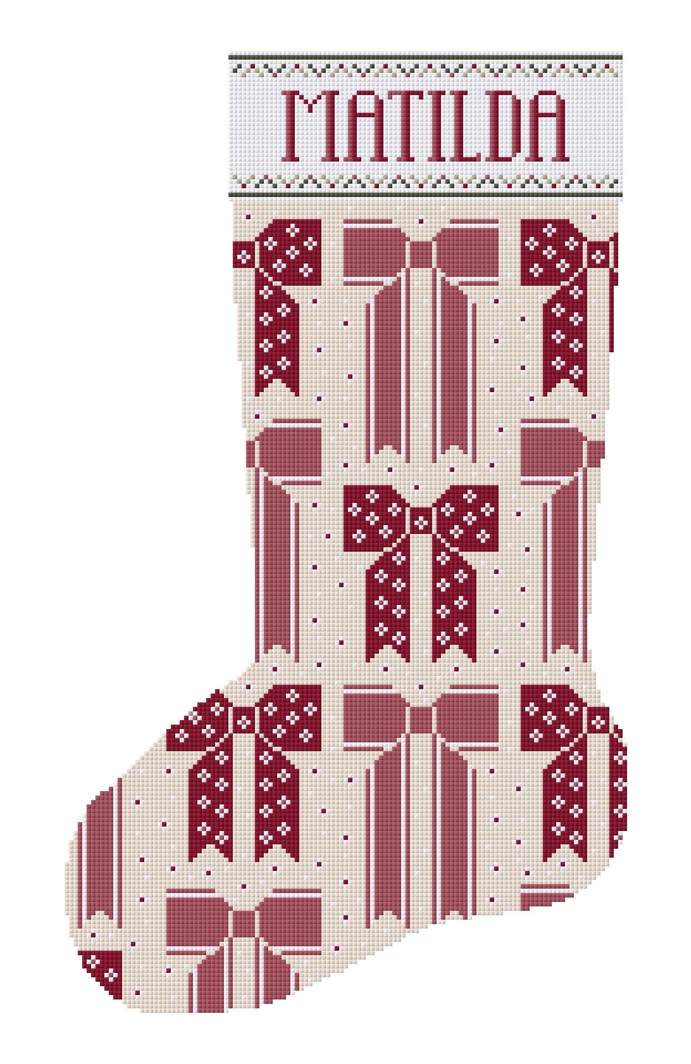 Custom Christmas Stocking Cross Stitch Pattern Kit