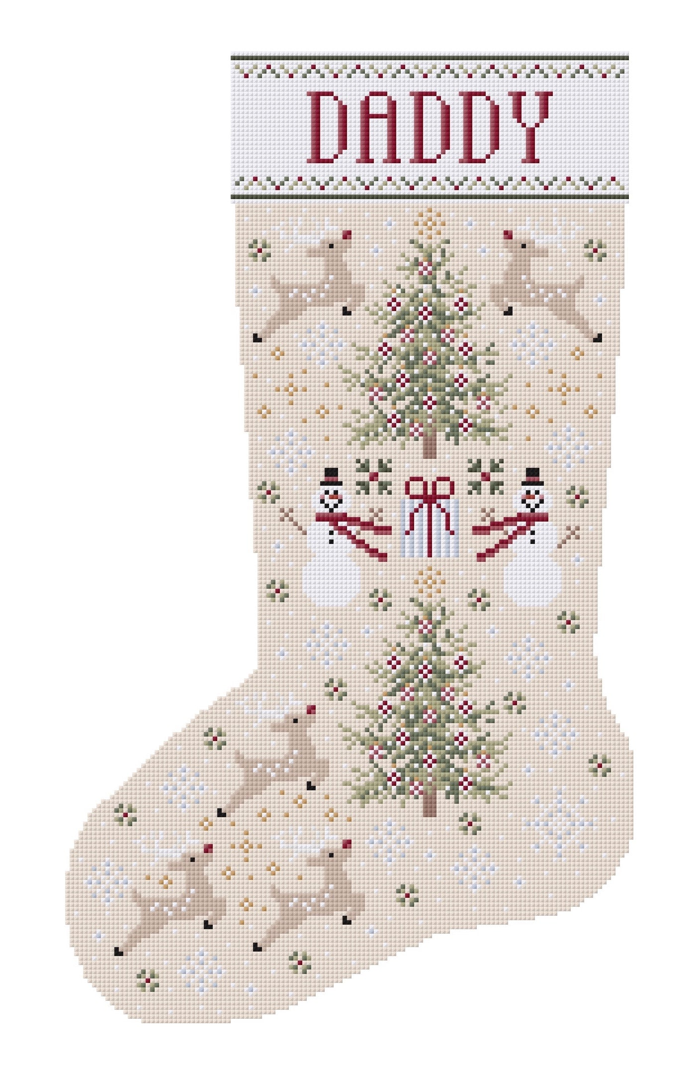 Custom Christmas Stocking Cross Stitch Pattern Kit