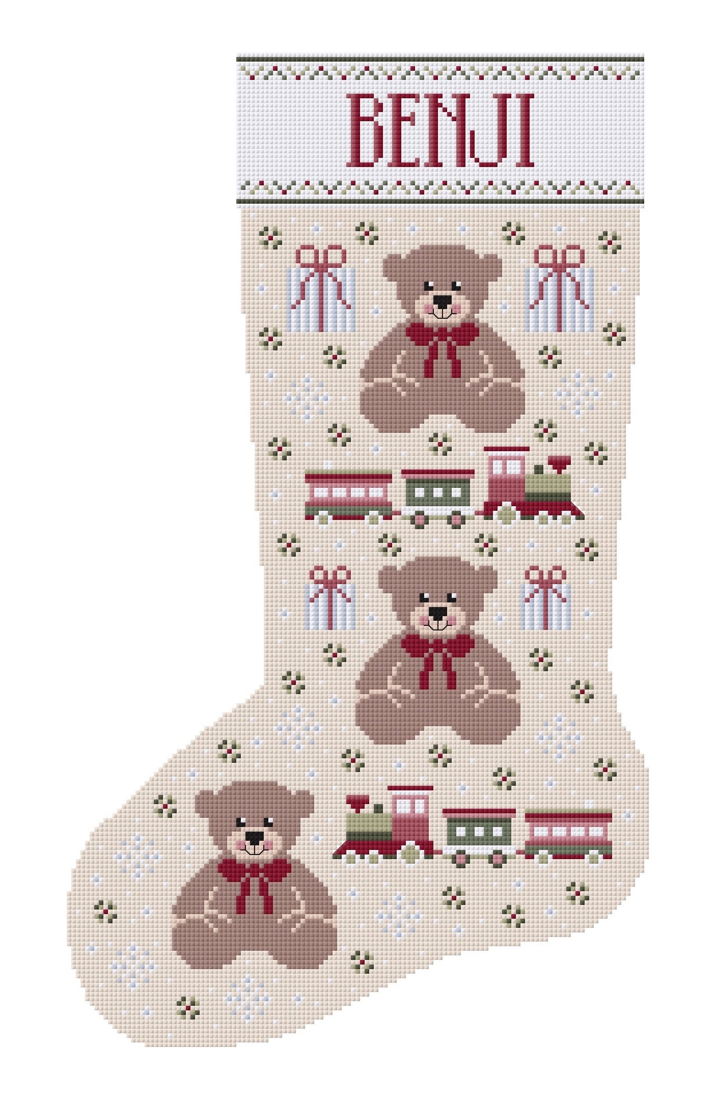 Custom Christmas Stocking Cross Stitch Pattern Kit