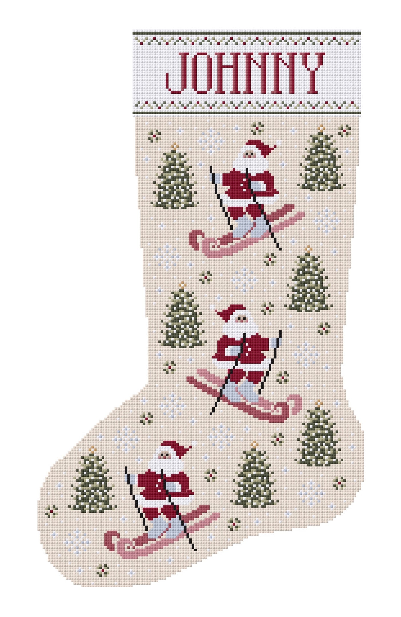 Custom Christmas Stocking Cross Stitch Pattern Kit