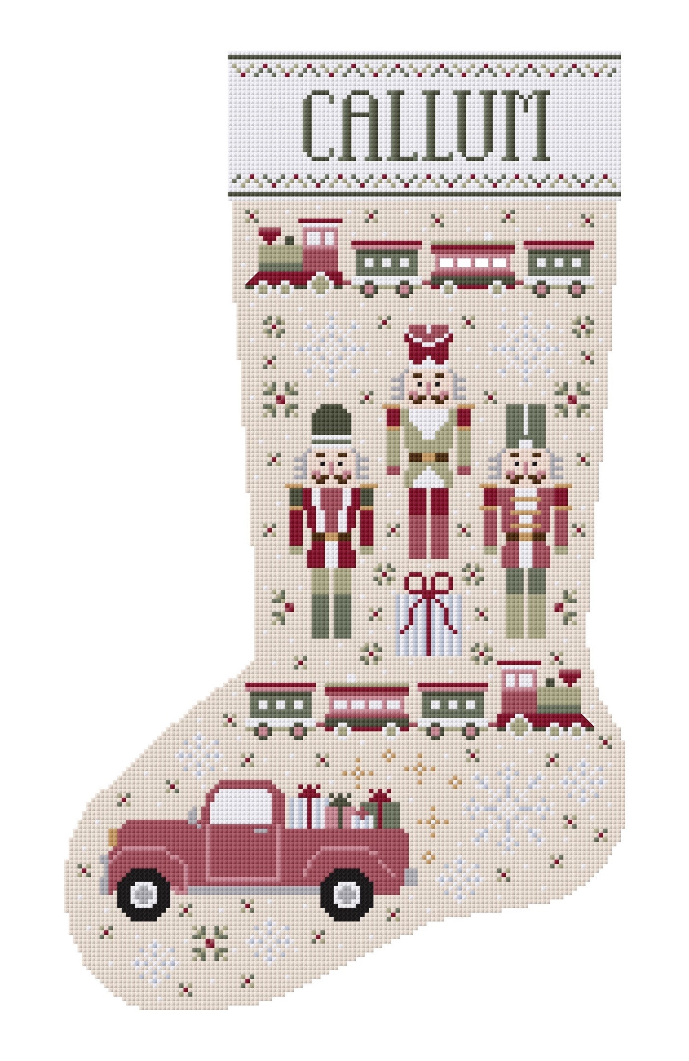 Custom Christmas Stocking Cross Stitch Pattern Kit