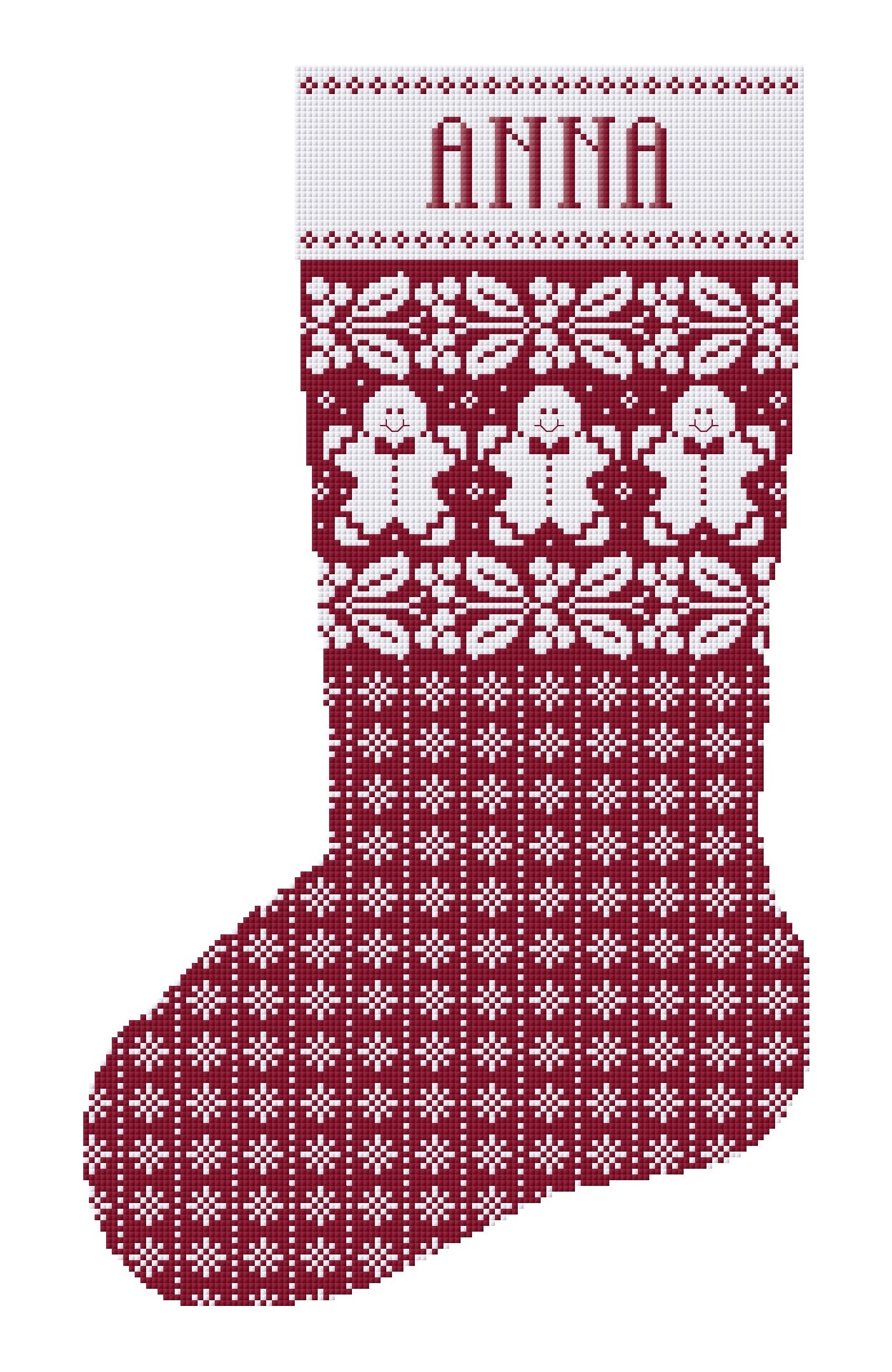 Custom Christmas Stocking Cross Stitch Pattern Kit