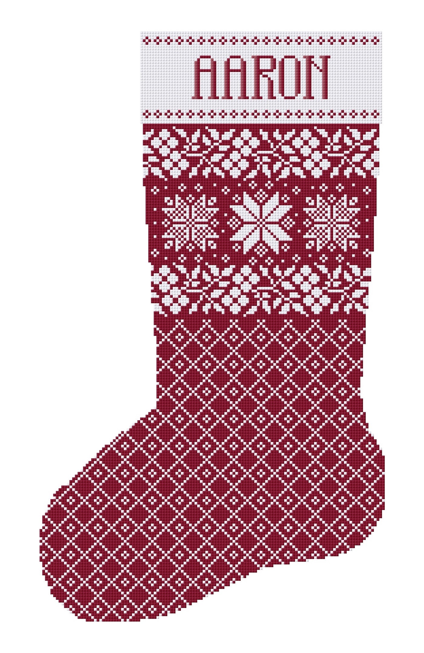 Custom Christmas Stocking Cross Stitch Pattern Kit