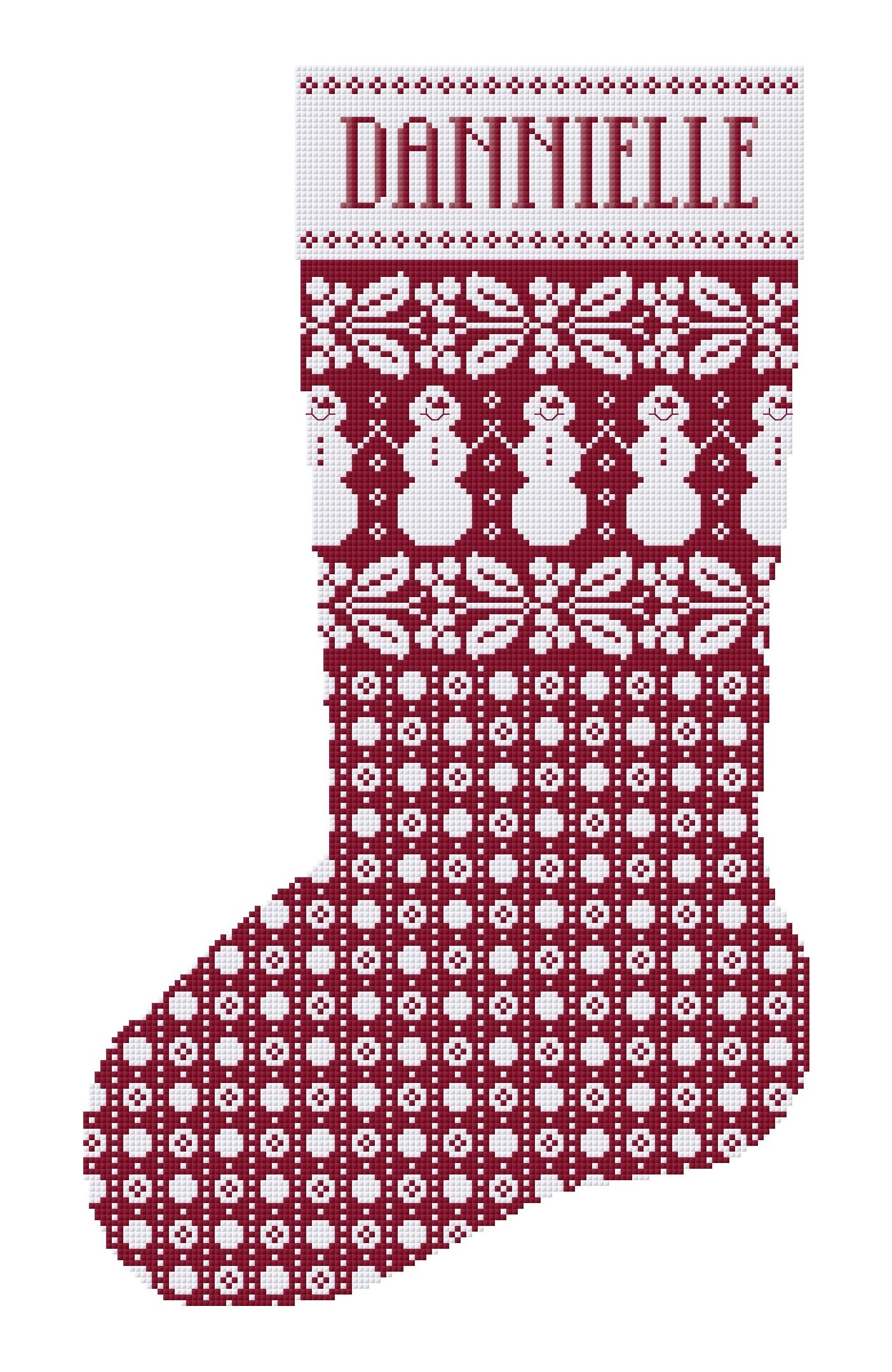 Custom Christmas Stocking Cross Stitch Pattern Kit