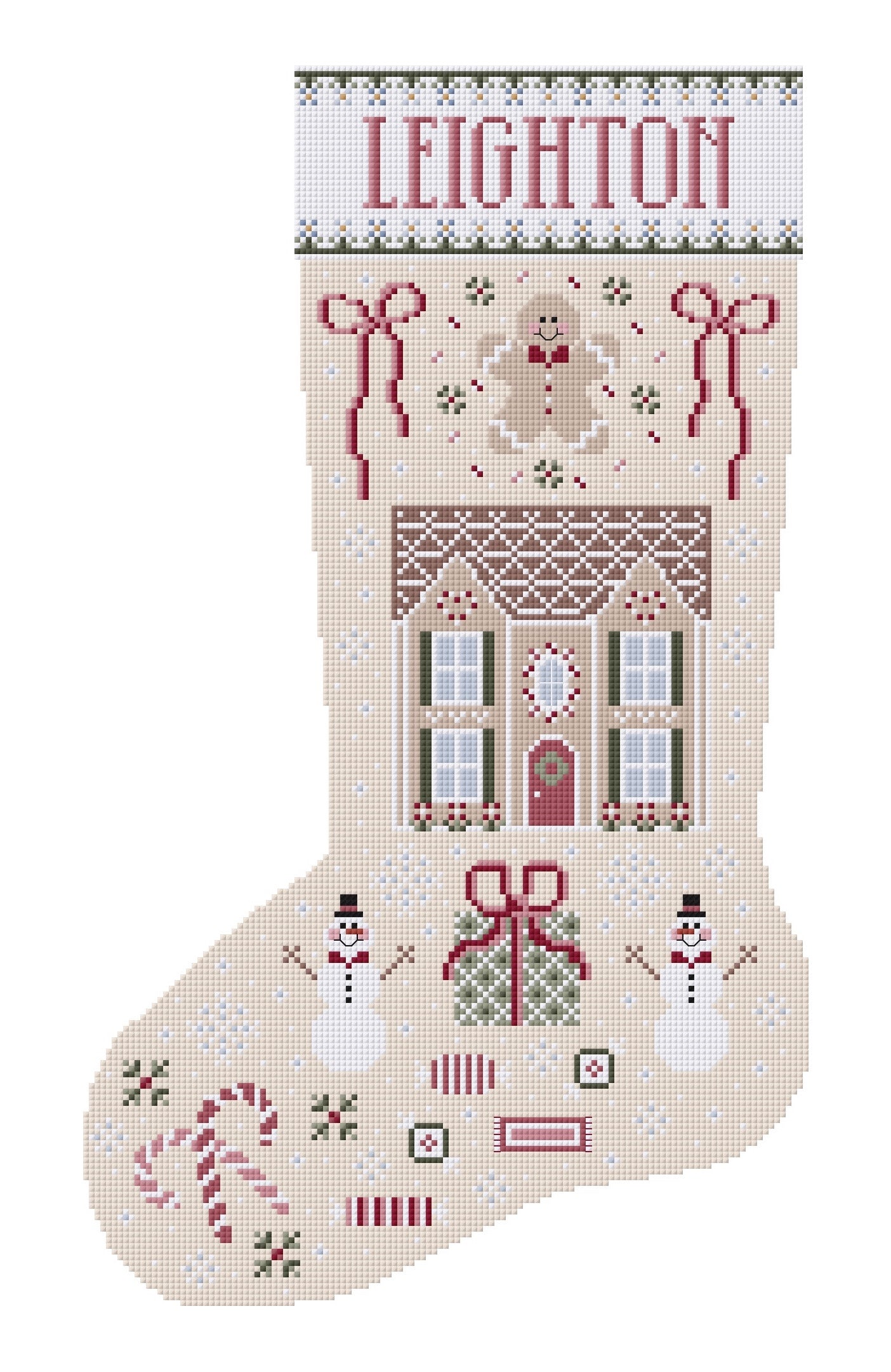 Custom Christmas Stocking Cross Stitch Pattern Kit