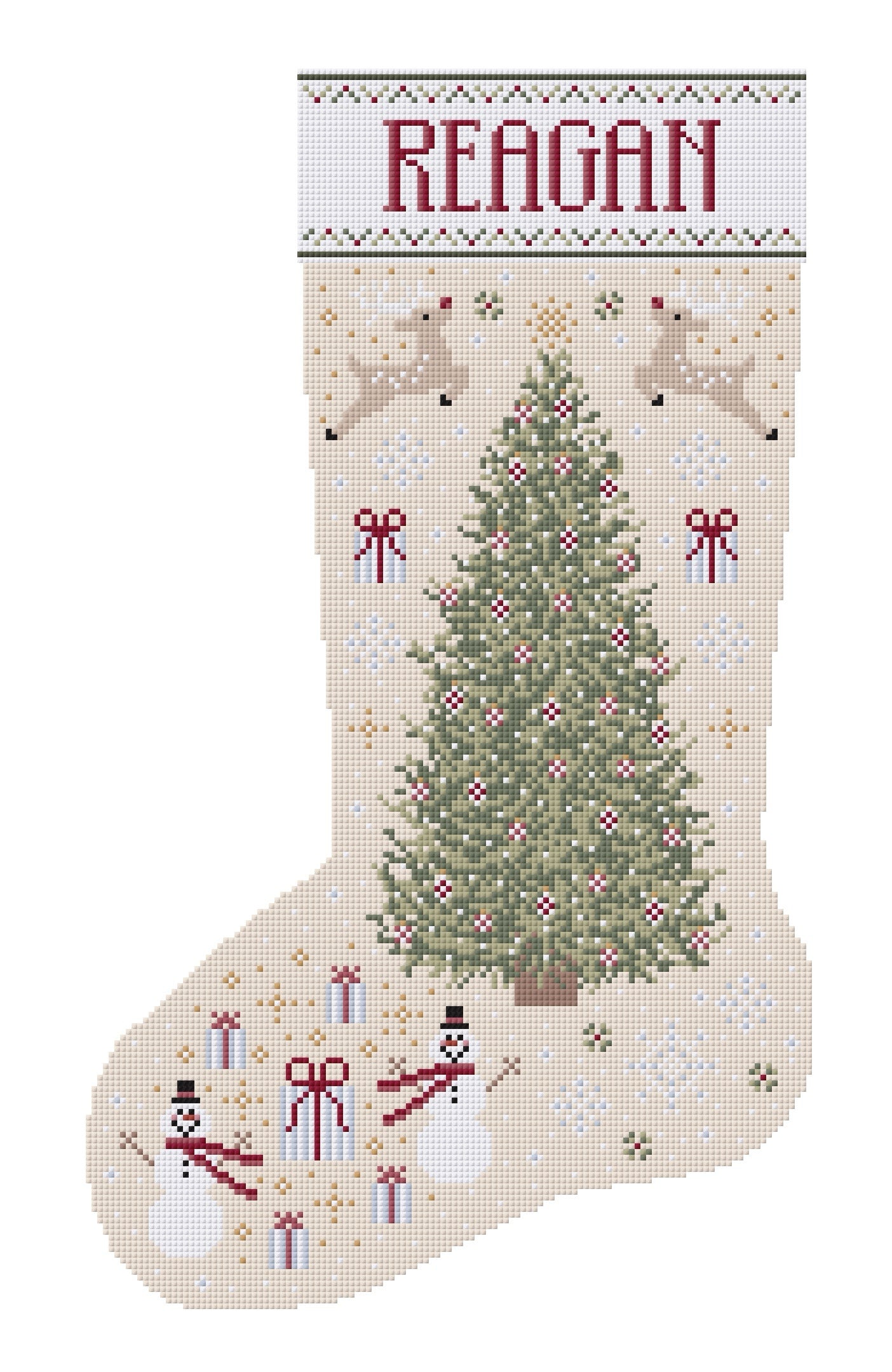 Custom Christmas Stocking Cross Stitch Pattern Kit