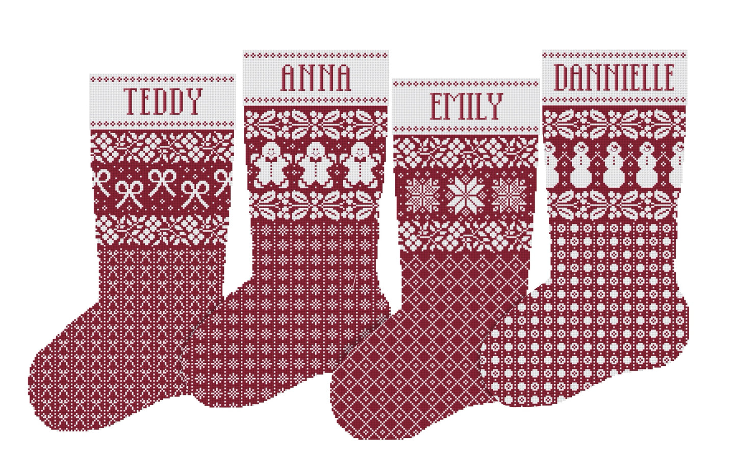 Custom Christmas Stocking Cross Stitch Pattern