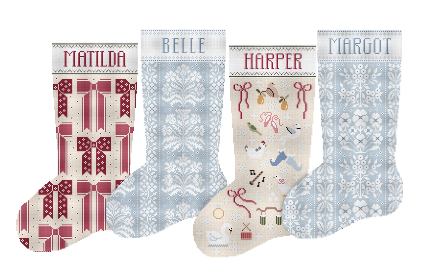 Custom Christmas Stocking Cross Stitch Pattern