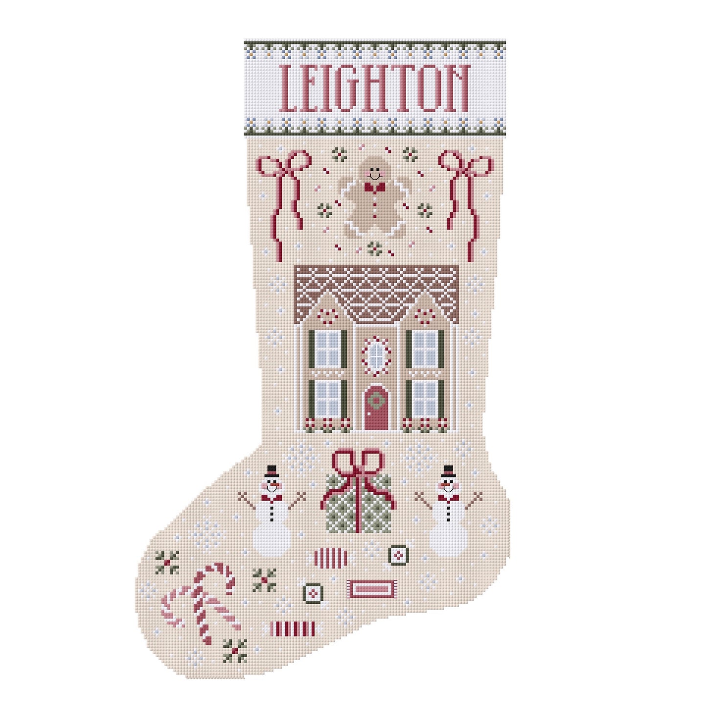 Custom Christmas Stocking Cross Stitch Pattern