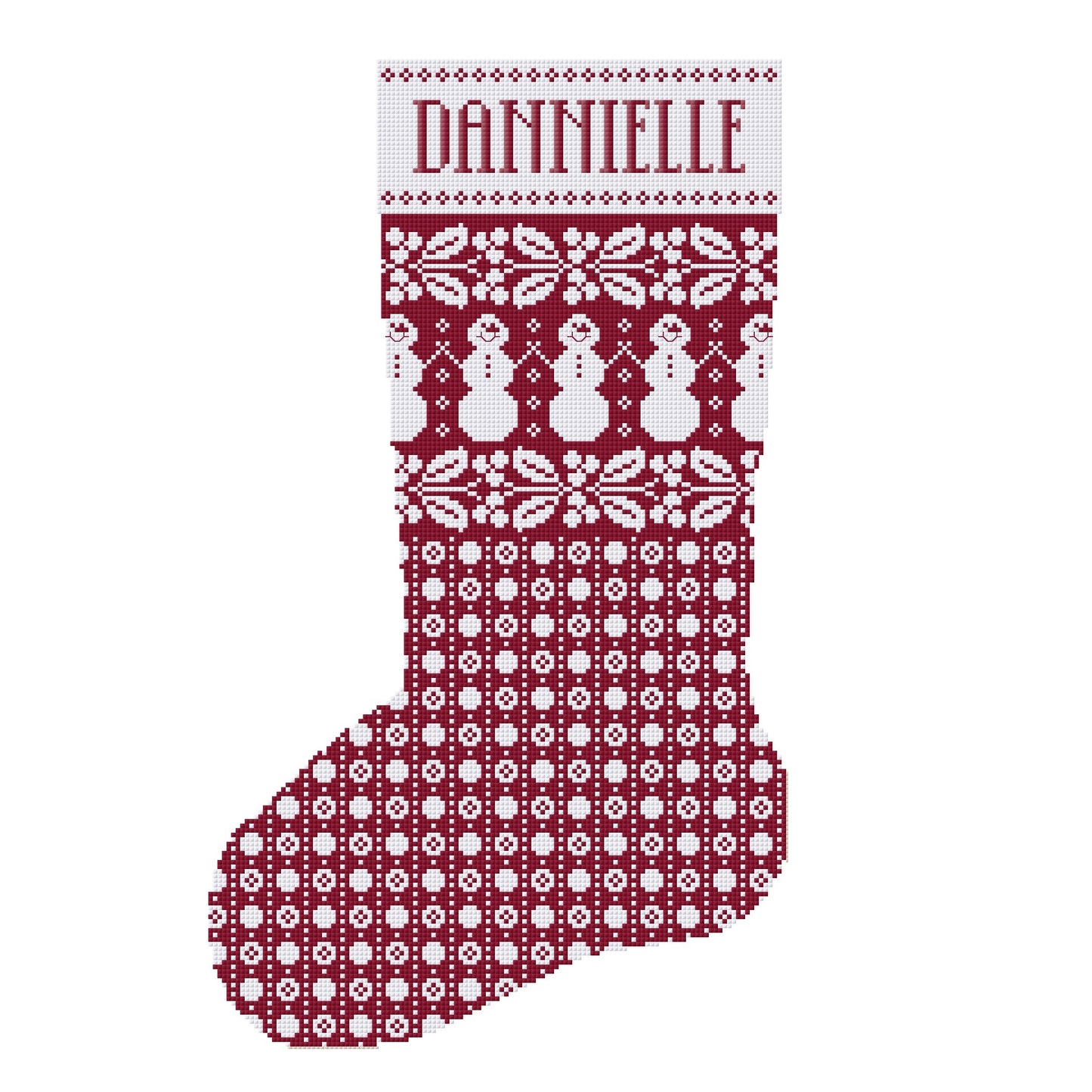 Custom Christmas Stocking Cross Stitch Pattern