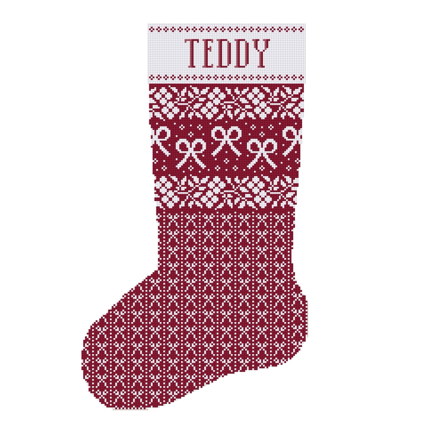 Custom Christmas Stocking Cross Stitch Pattern