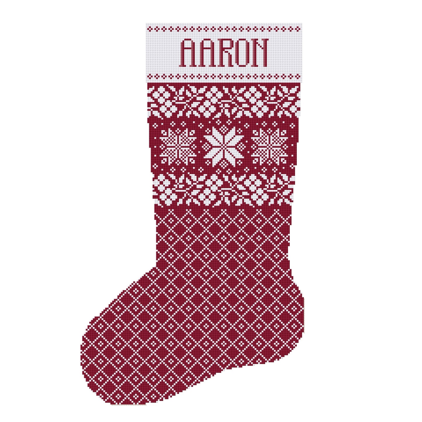 Custom Christmas Stocking Cross Stitch Pattern