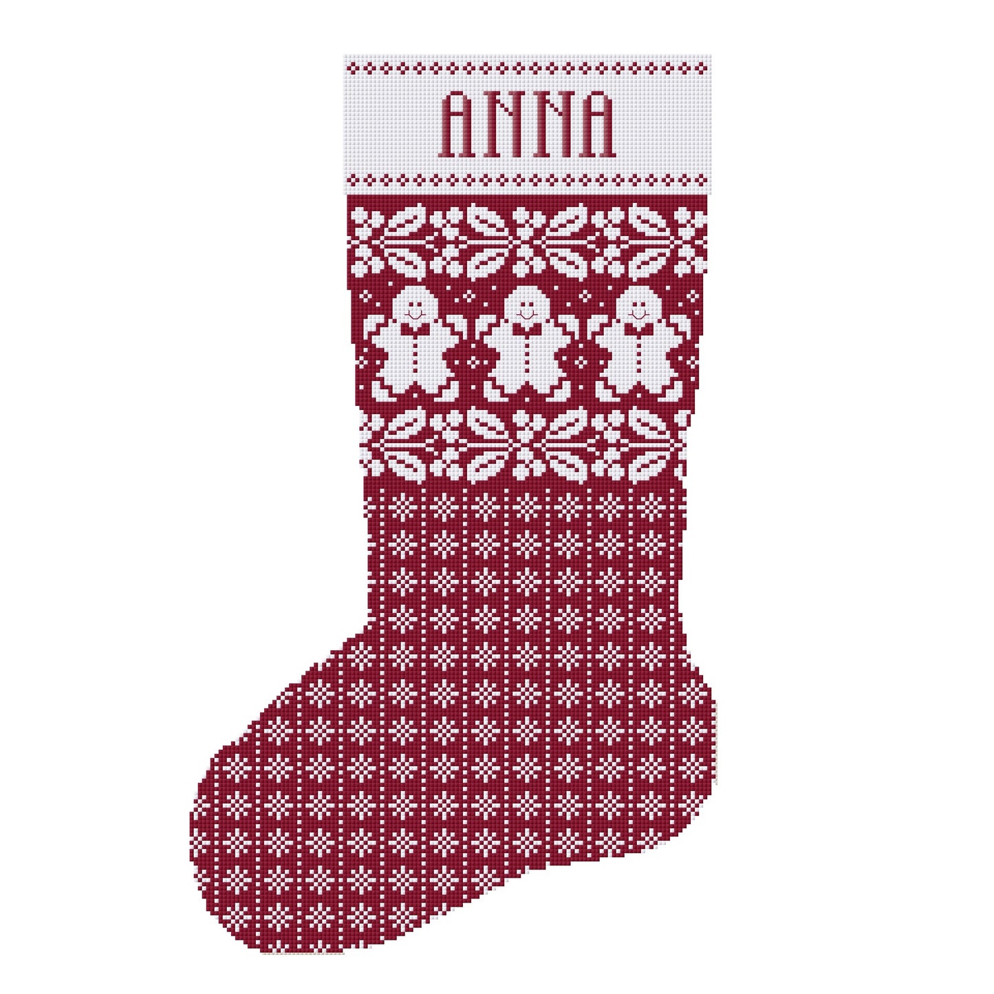 Custom Christmas Stocking Cross Stitch Pattern