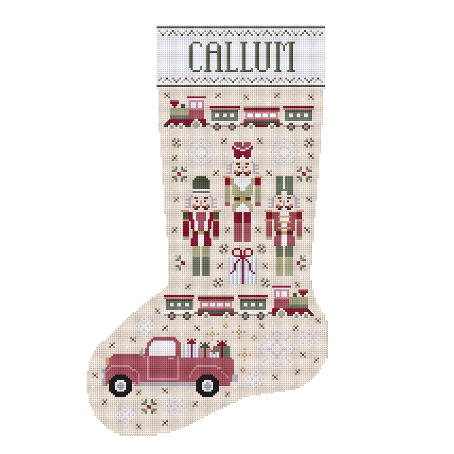 Custom Christmas Stocking Cross Stitch Pattern