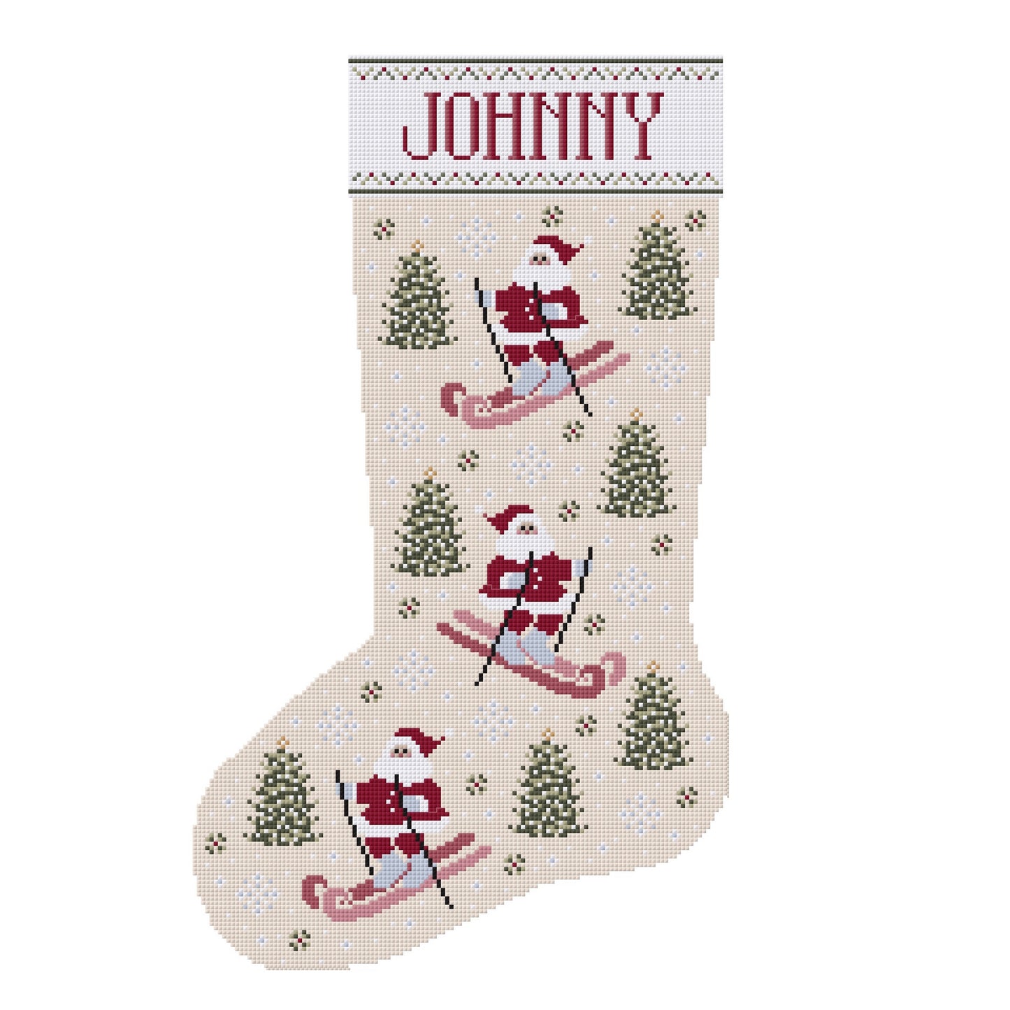 Custom Christmas Stocking Cross Stitch Pattern