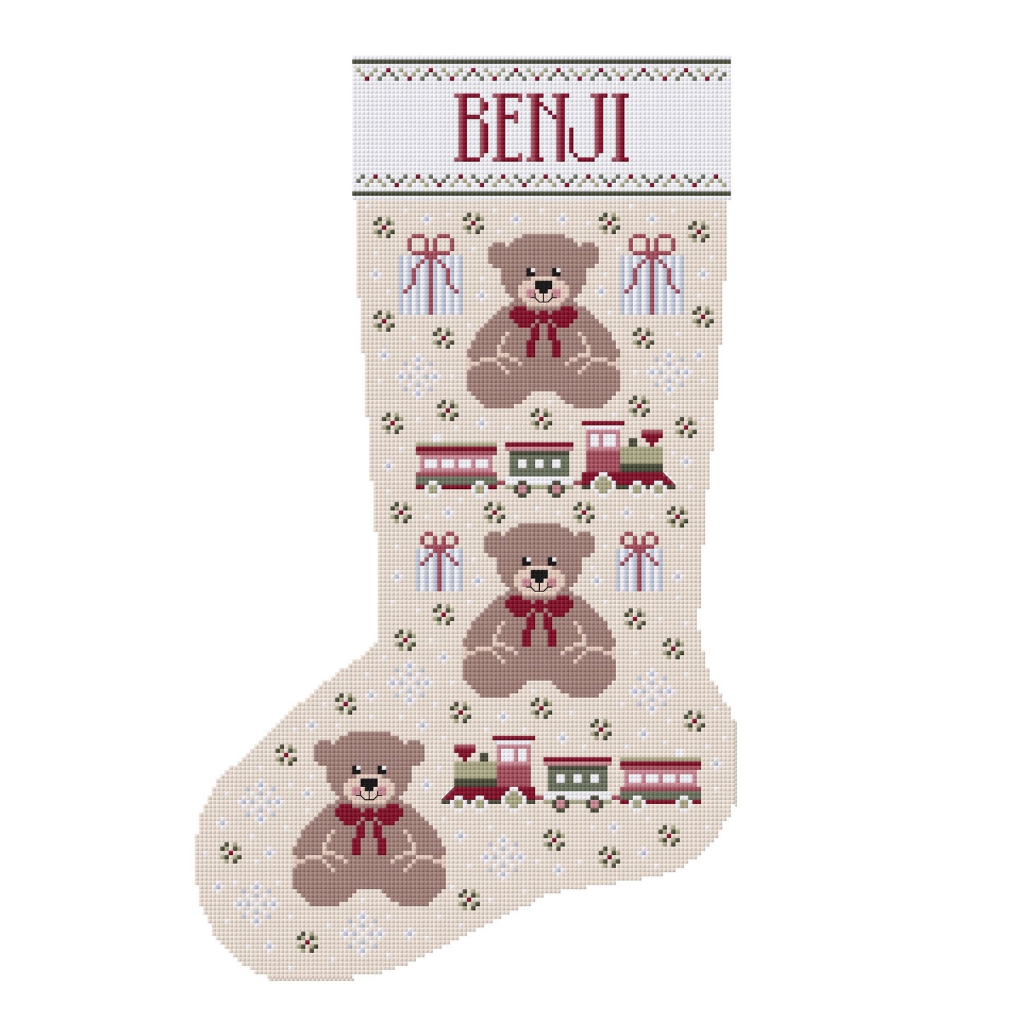 Custom Christmas Stocking Cross Stitch Pattern