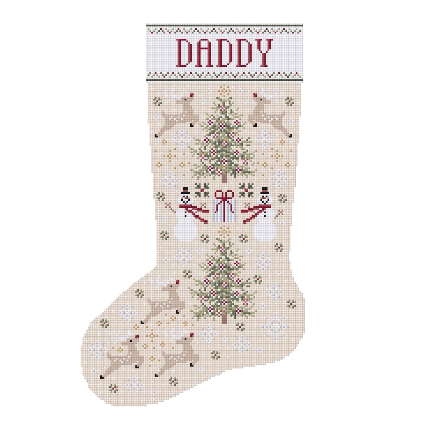 Custom Christmas Stocking Cross Stitch Pattern