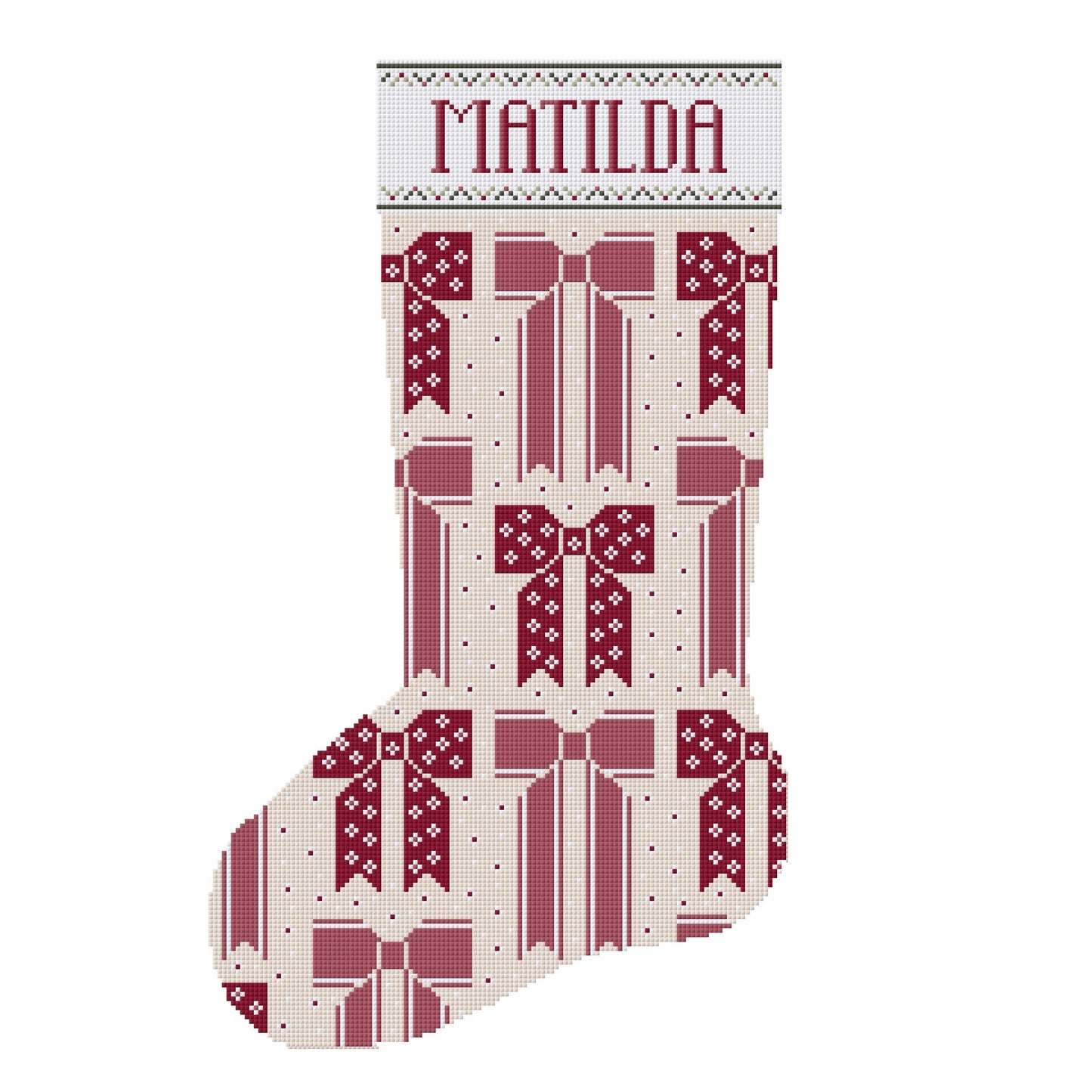 Custom Christmas Stocking Cross Stitch Pattern