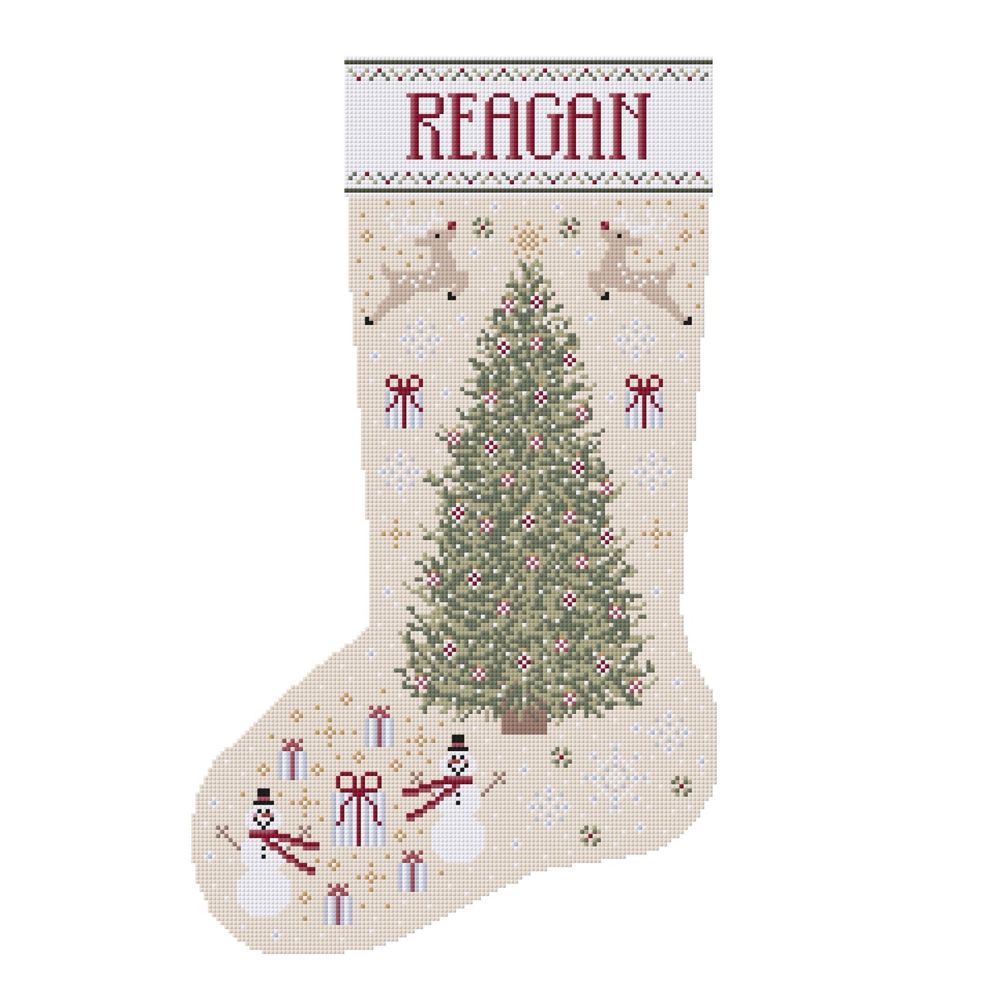 Custom Christmas Stocking Cross Stitch Pattern