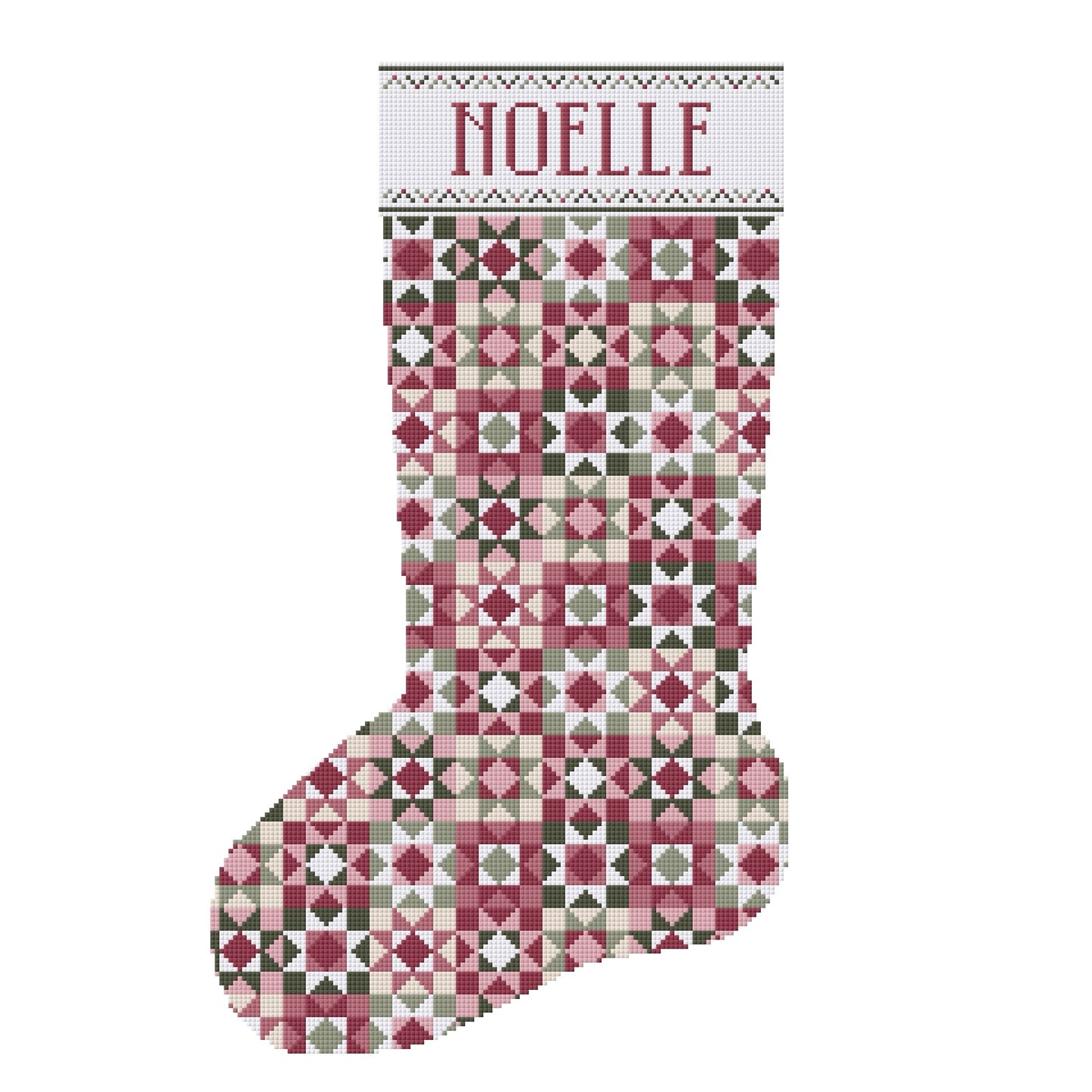 Custom Christmas Stocking Cross Stitch Pattern