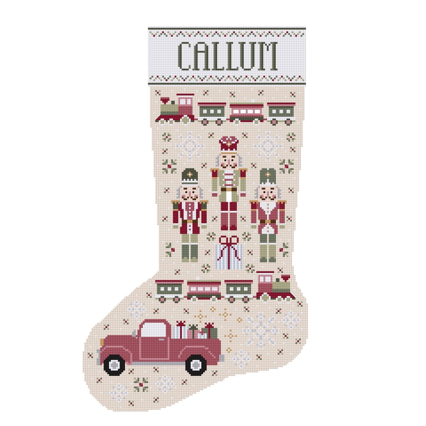 Custom Christmas Stocking Cross Stitch Pattern