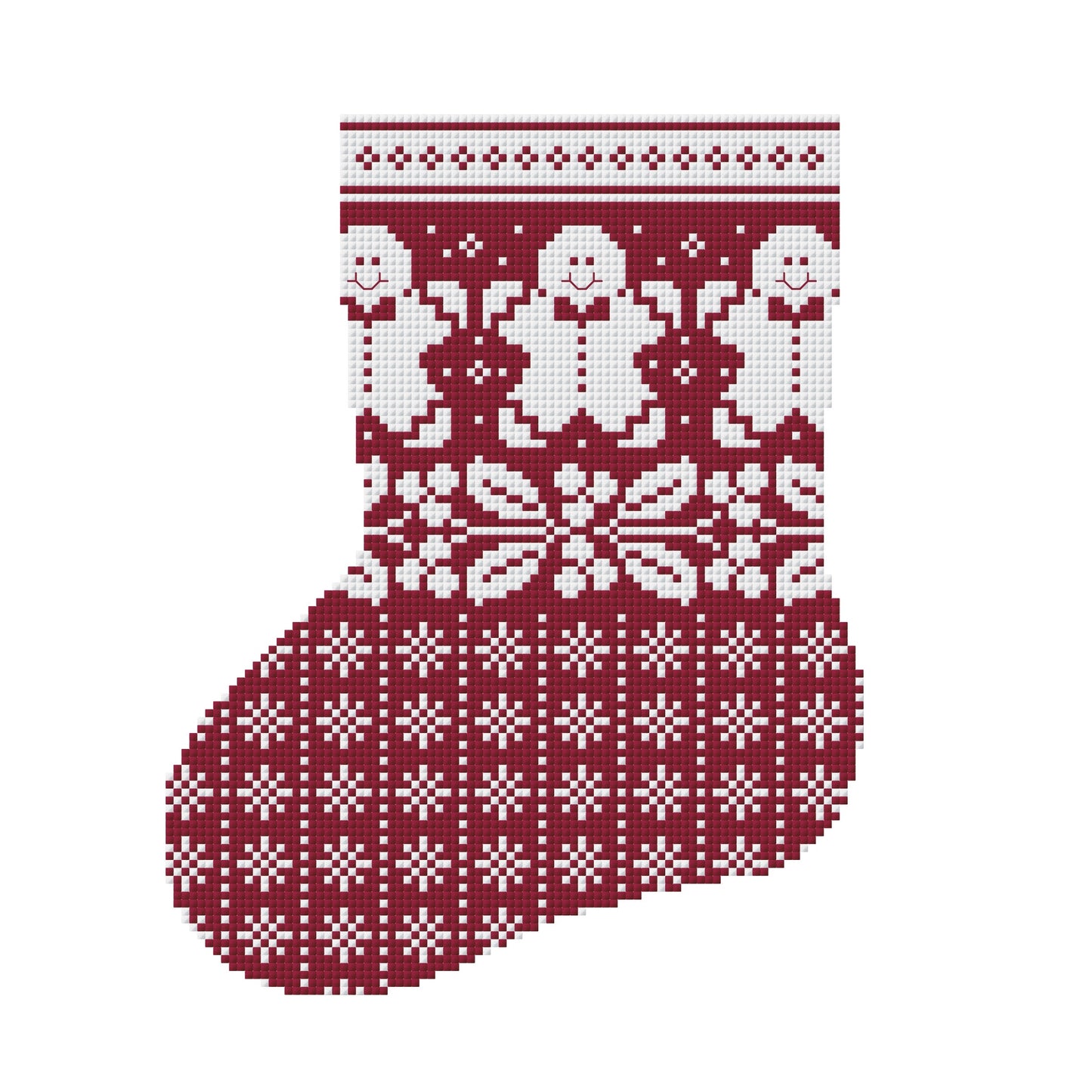 Mini Christmas Stocking Cross Stitch Pattern