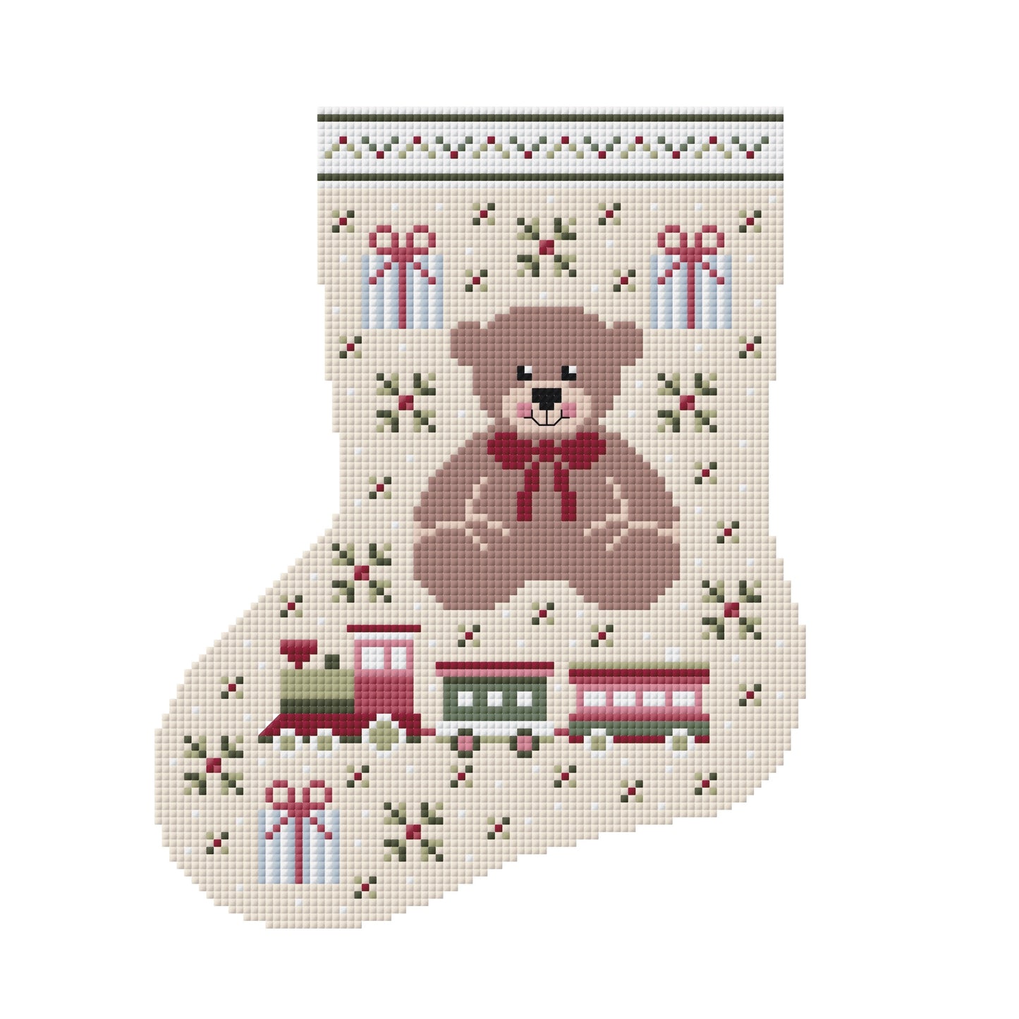 Mini Christmas Stocking Cross Stitch Pattern