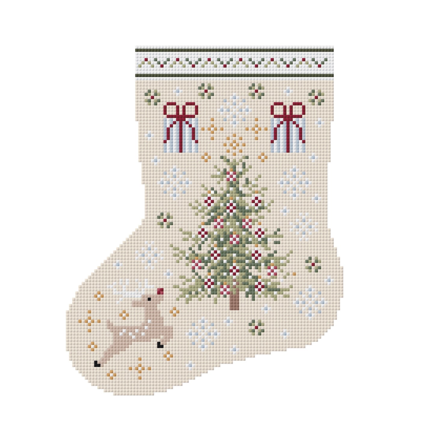 Mini Christmas Stocking Cross Stitch Pattern