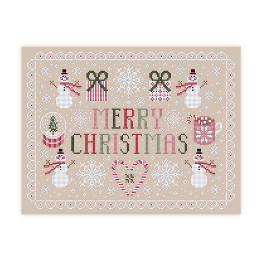 Merry Christmas Cross Stitch Pattern