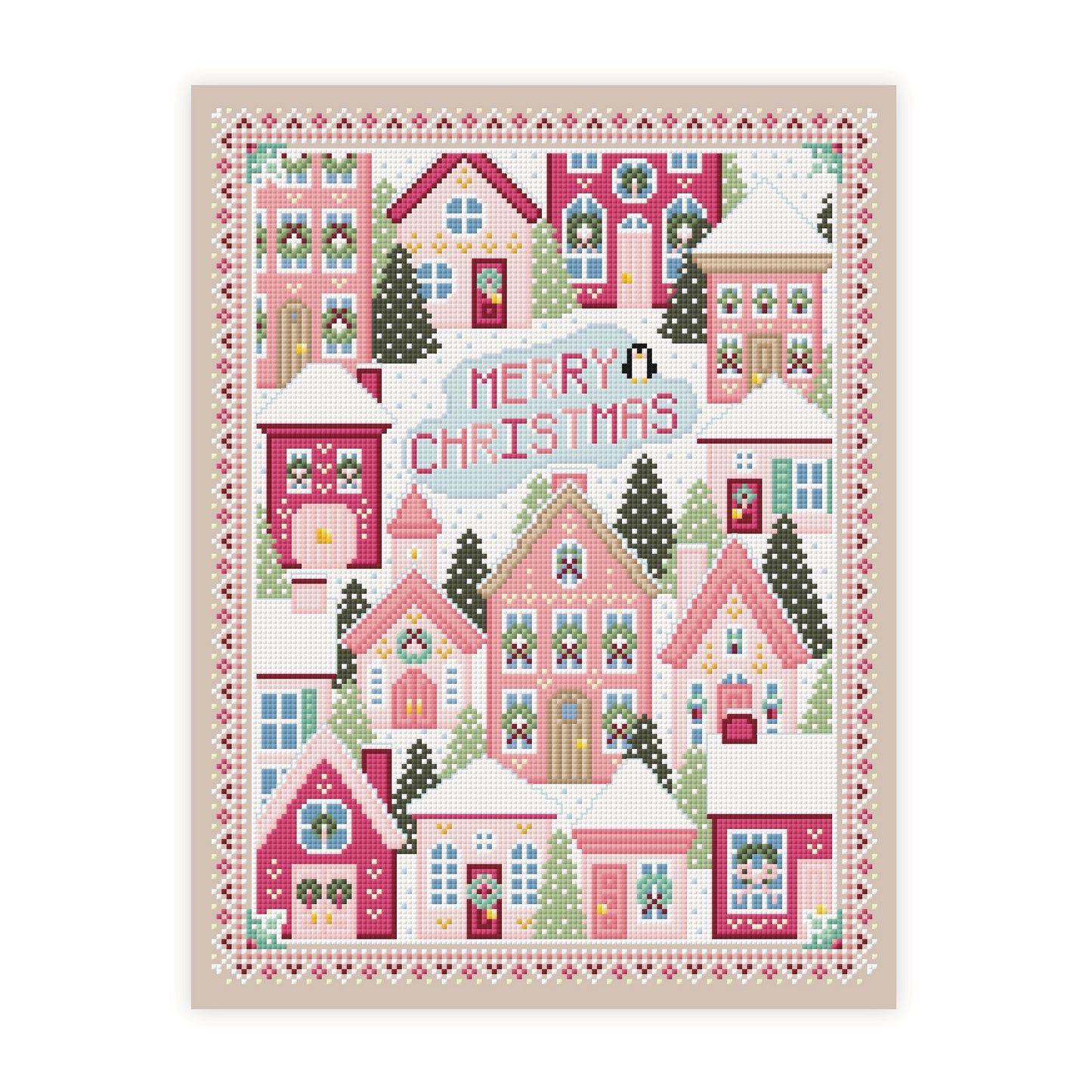 Christmas Village Cross Stitch Pattern