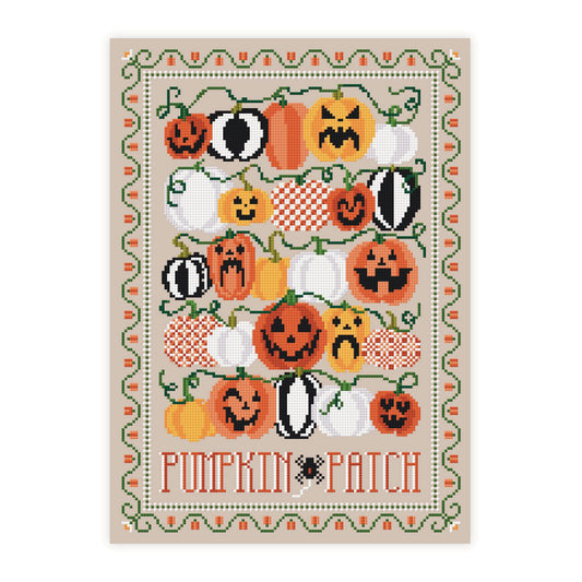 Spooky Pumpkin Patch Cross Stitch Pattern