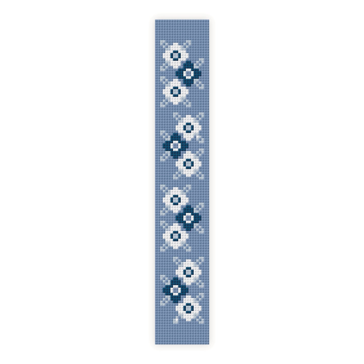 Blue Floral Key Fob Cross Stitch Pattern