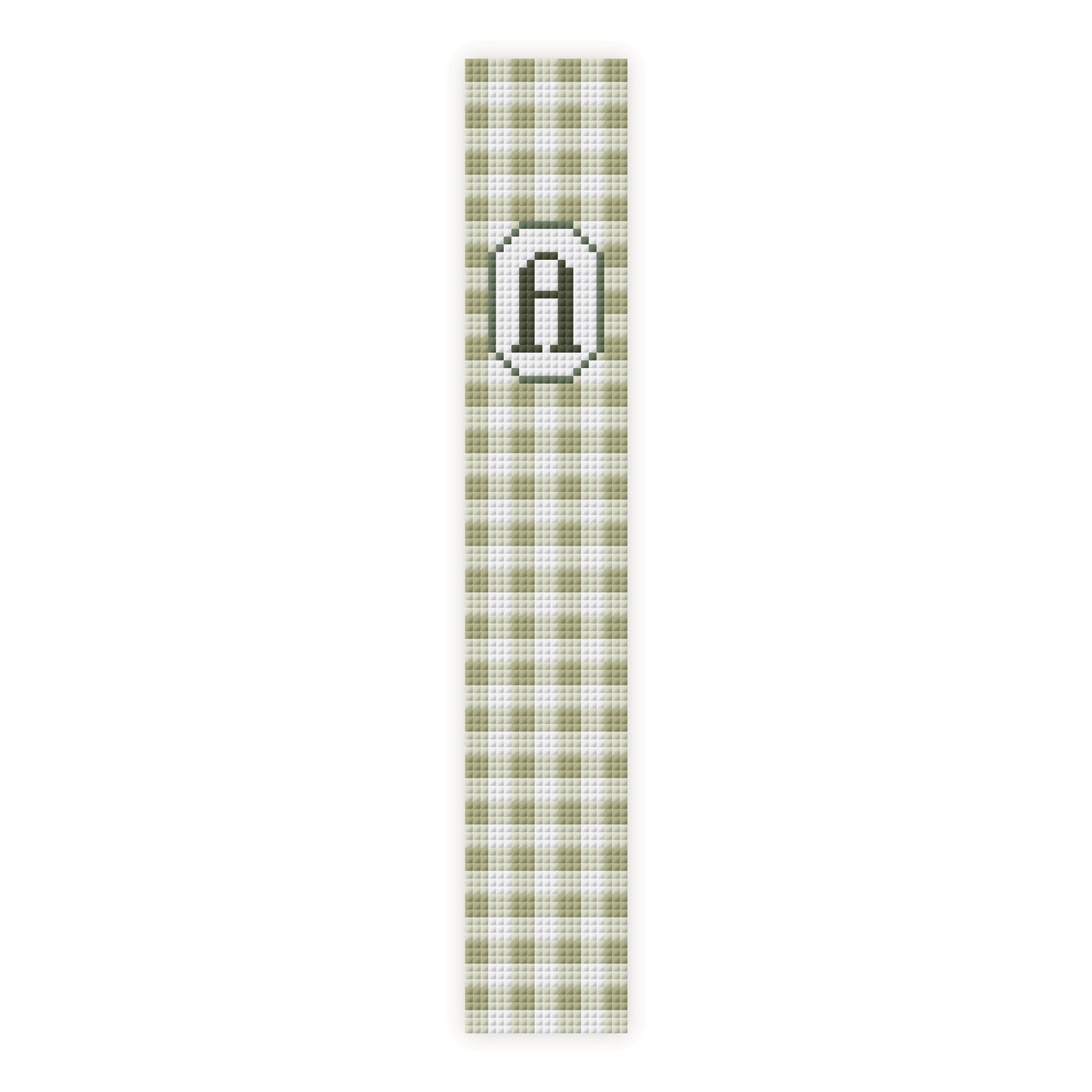 Gingham Initial Key Fob Cross Stitch Pattern