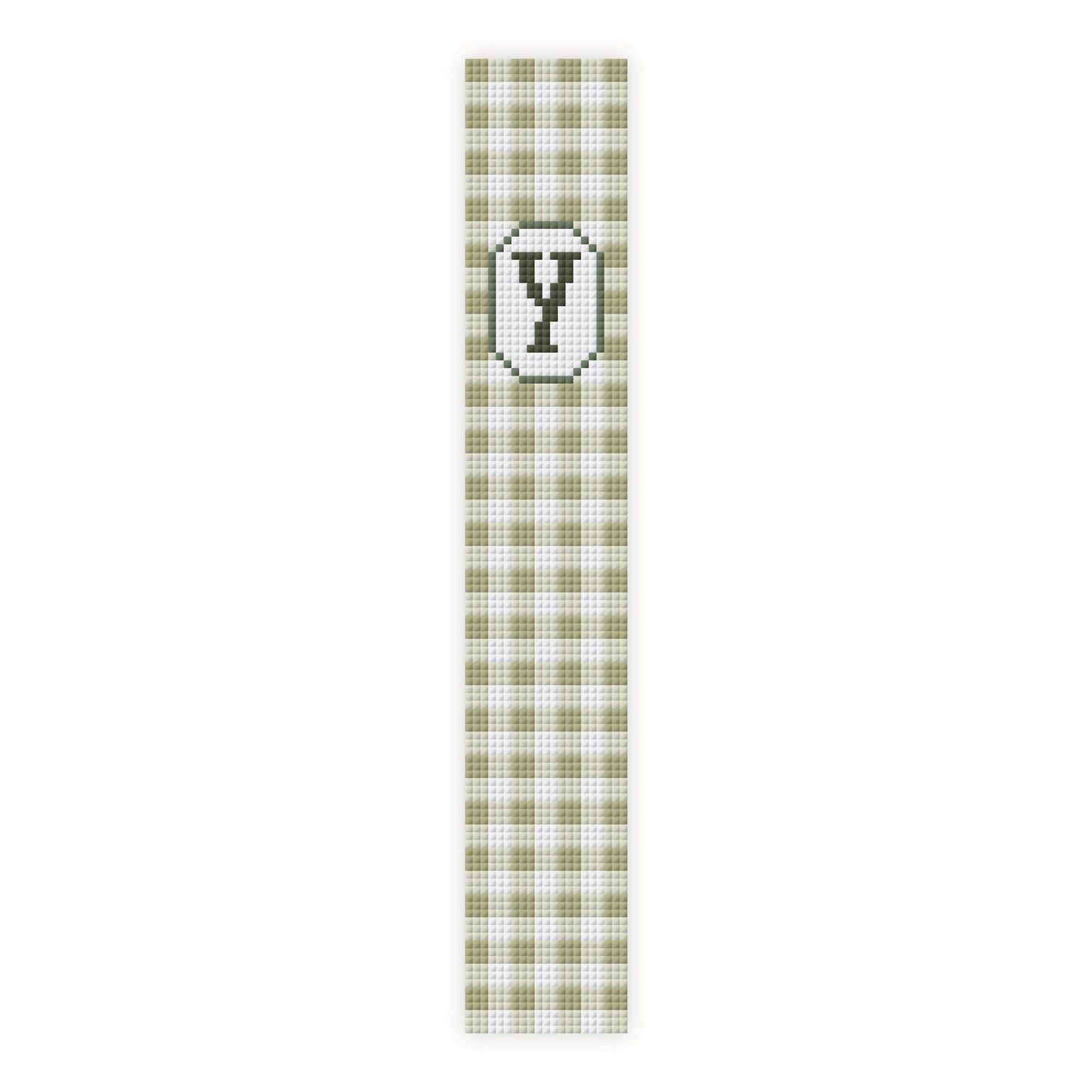 Gingham Initial Key Fob Cross Stitch Pattern