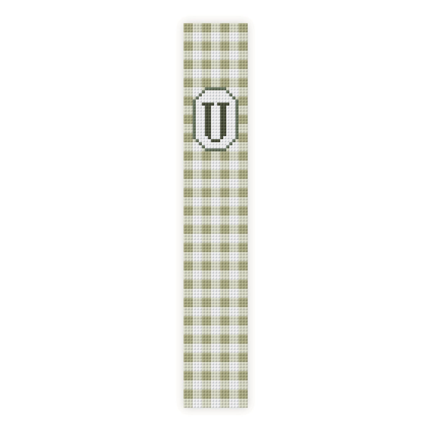 Gingham Initial Key Fob Cross Stitch Pattern