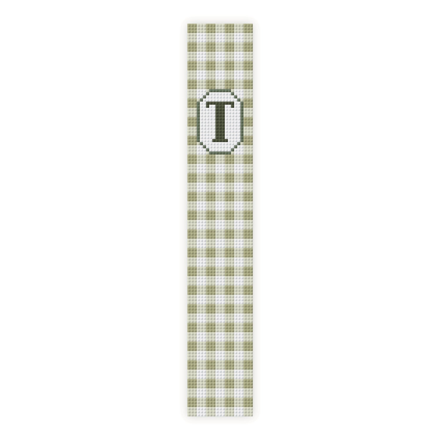 Gingham Initial Key Fob Cross Stitch Pattern