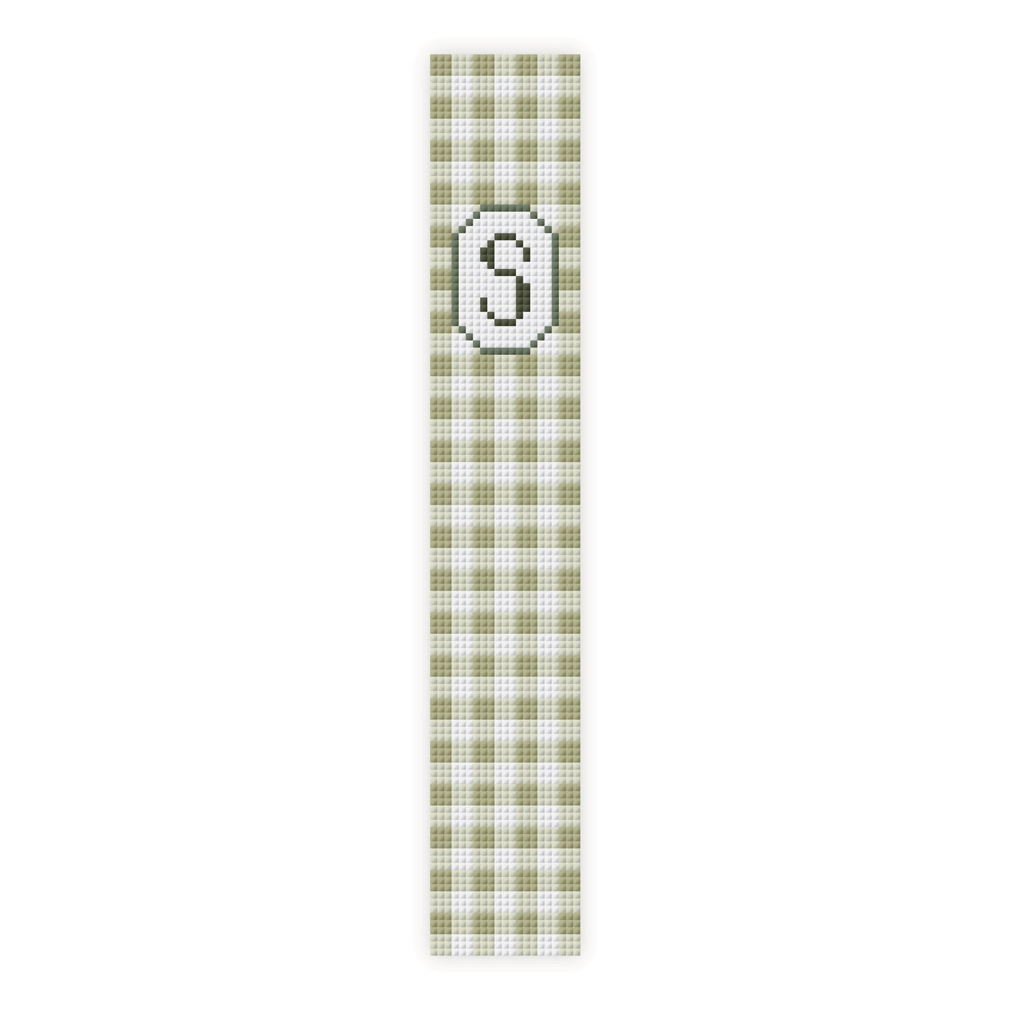 Gingham Initial Key Fob Cross Stitch Pattern