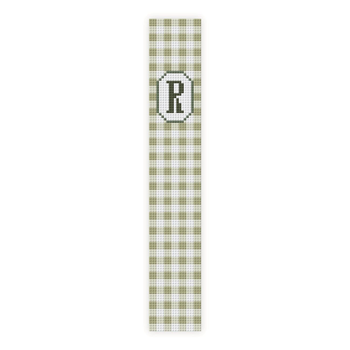 Gingham Initial Key Fob Cross Stitch Pattern